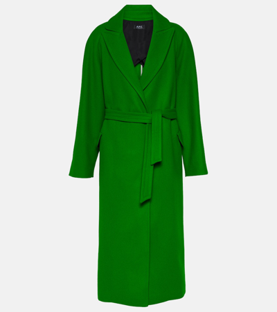 APC FLORENCE WOOL-BLEND WRAP COAT