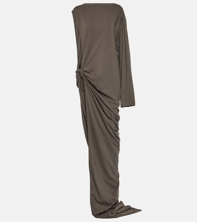 Rick Owens Arrowhead Cotton Maxi Dress In Beige