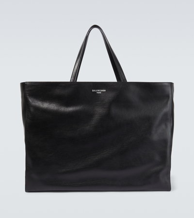 Balenciaga Passenger Xl Leather Tote Bag In Black