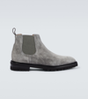 Manolo Blahnik Brompton Suede Chelsea Boots In Grey