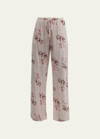 Hanro Cropped Sleep And Lounge Woven Pants In Watery Blossoms