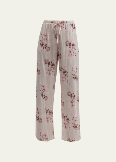 Hanro Cropped Sleep And Lounge Woven Pants In Watery Blossoms