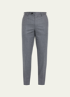 Brunello Cucinelli Men's Light Flannel Flat-front Trousers In Medium Grey