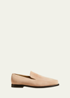 Khaite Alessio Suede Easy Loafers In Blush