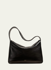 Khaite Elena Zip Leather Shoulder Bag In 200 Black