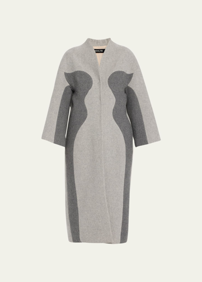 Ashlyn Pacey Wool Cashmere Coat In Grey/d.grey