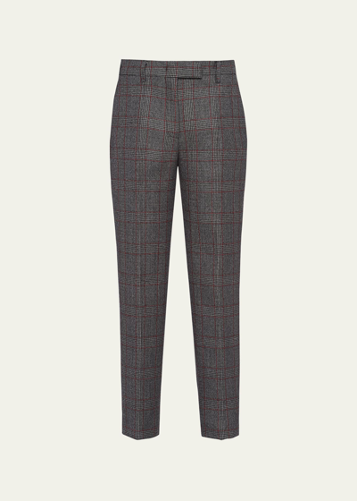 Prada Galles Wool Slim-fit Trousers In F0031 Grigio
