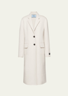 Prada Wool Single-breasted Coat In F0k74 Talco
