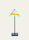 Carlo Moretti Blue Stripe Murano Glass Table Lamp In Multi