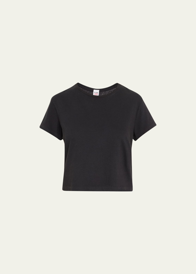 Re/done Hanes Classic Short-sleeve Cotton Tee In Washed Black