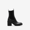 Burberry Stride 85 Leather Chelsea Heeled Boots In Black
