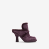 Burberry Shearling-lined Suede Mules In Aubergine