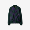 Burberry Check Reversible Bomber Jacket In Deep Royal