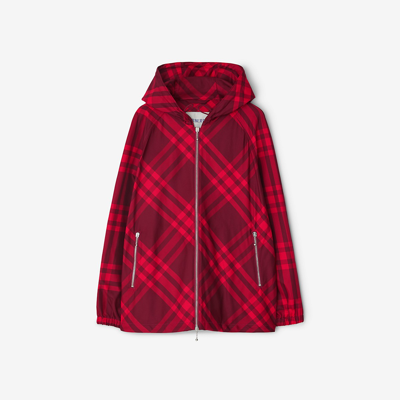 Burberry Check Nylon Hooded Jacket In Ripple