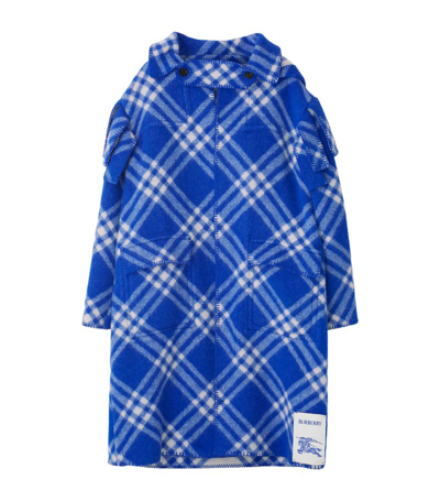 Burberry Check Wool Blanket Cape In Knight