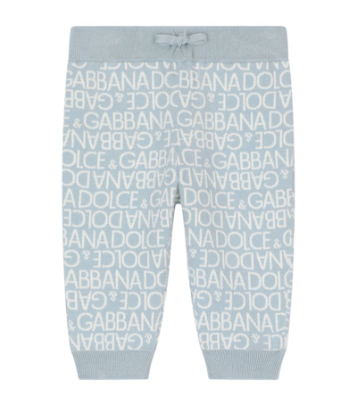 Dolce & Gabbana Kids Cotton-cashmere Logo Leggings (3-30 Months) In Multi