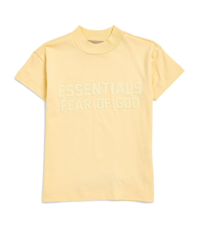 Essentials Fear Of God  Kids Cotton Logo T-shirt (2-16 Years) In Ivory
