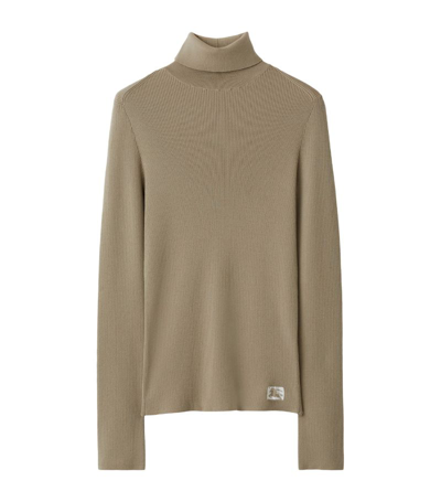 Burberry Wool-blend Rollneck Sweater In Brown