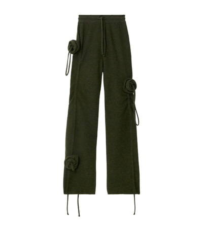 Burberry Wool Rose Trousers In Military