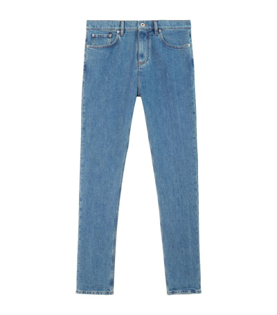 Burberry Logo-patch Slim Jeans In Mid Blue