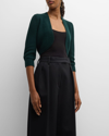 Michael Kors Shaker Stitch Cashmere Shrug In Forest