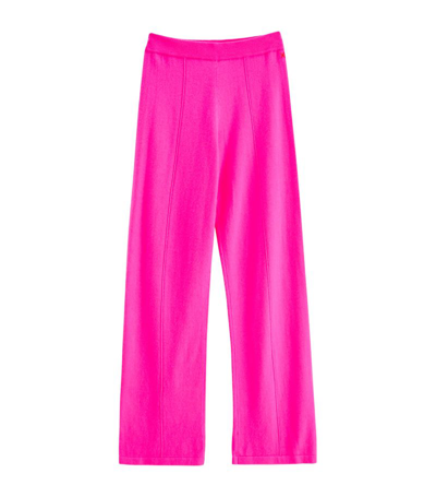 Chinti & Parker Wool-cashmere Wide-leg Track Pants In Hotpink