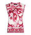 DOLCE & GABBANA SILK MAJOLICA PRINT TOP