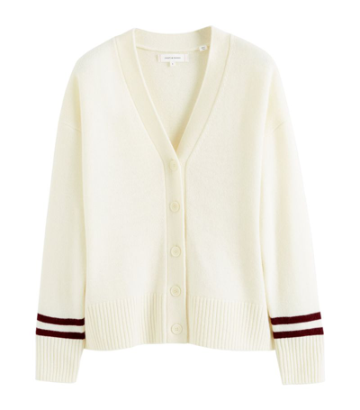 Chinti & Parker Varsity V-neck Cardigan In Neutrals