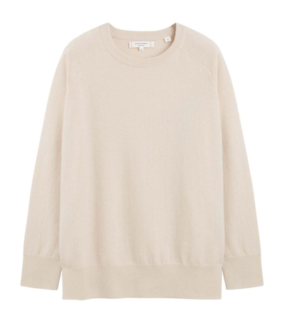 Chinti & Parker Charcoal Pure Cashmere Slouchy Sweater In Bone