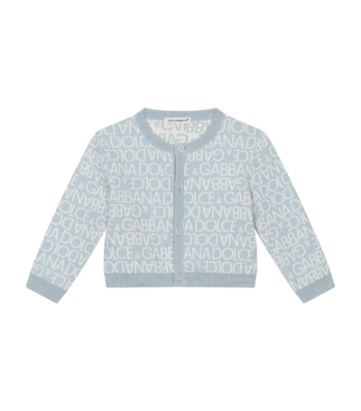 Dolce & Gabbana Kids Cotton-cashmere Logo Cardigan (3-30 Months) In Multi
