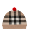 BURBERRY WOOL-CASHMERE-BLEND CHECK BEANIE
