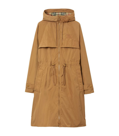 Burberry Ekd Embroidered Coat In Brown