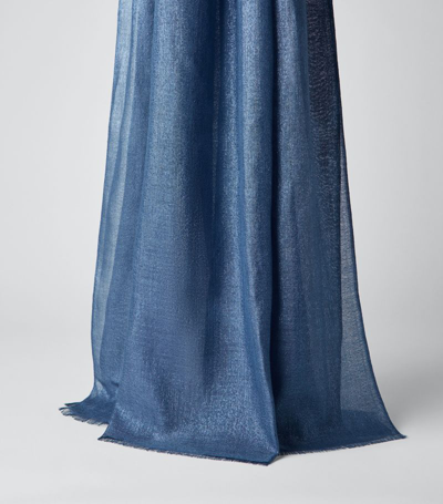 Brunello Cucinelli Cashmere-silk Scarf In Bleu_clair