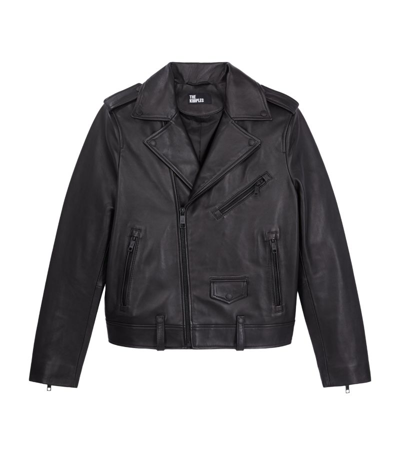 The Kooples Leather Perfecto Biker Jacket In Black