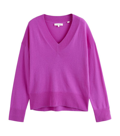 Chinti & Parker Wool-cashmere V-neck Sweater In Vividviolet