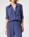 Equipment Quinne Silk Button-up Shirt In Blue Indigo