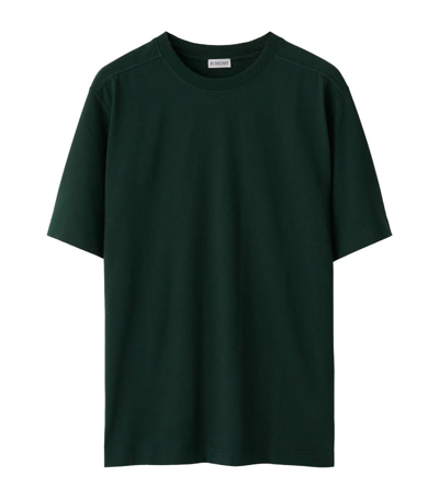 Burberry Cotton Embroidered T-shirt In Green