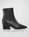 MARION PARKE PAULINE LEATHER ZIP ANKLE BOOTIES