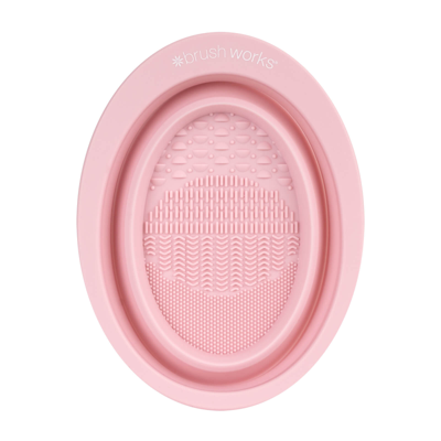 Brushworks Silicone Makeup Brush Cleaning Bowl In Pink