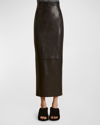 Khaite Black 'the Loxley' Leather Maxi Skirt In Black