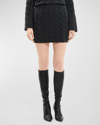 Theory Cable-knit High-waist Skirt In Char