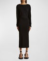 Khaite Trina Open-back Boat Neck Dress In Black