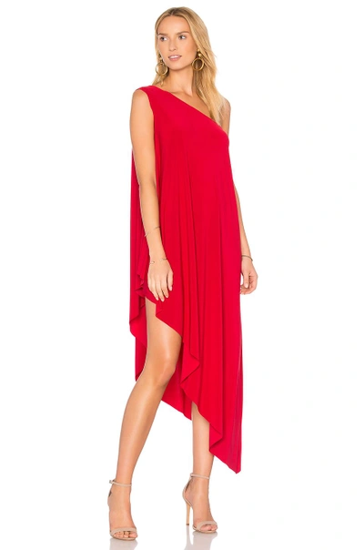 Norma Kamali One-shoulder Stretch-jersey Tunic In Red