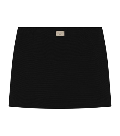 Dolce & Gabbana Kids' Logo-plaque Mini Skirt In Black