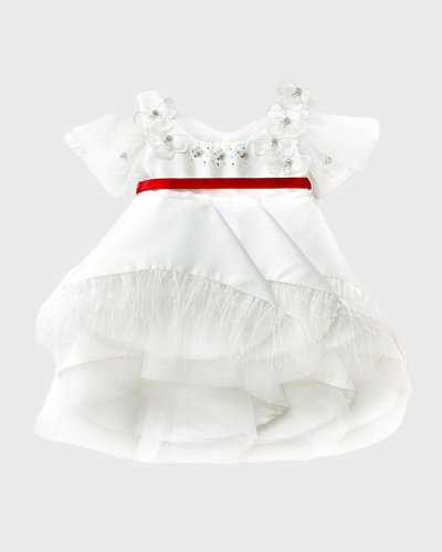 Petite Maison Kids' Girl's Constanza Layered Ceremony Dress In White/red