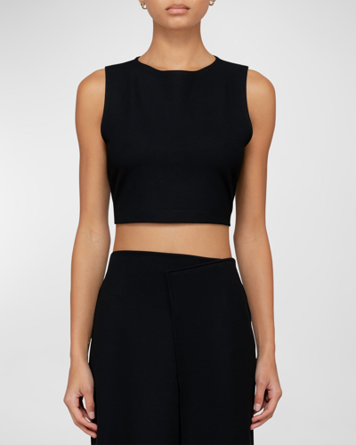 Leset Rio Cropped Tank Top In Black