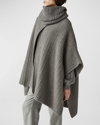 LORO PIANA MANT WAIPARA TURTLENECK CASHMERE KNIT PONCHO