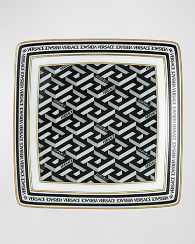 Versace La Greca Signature Mini Canape Plate In Black