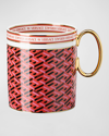 Versace La Greca Signature Mug In Red White