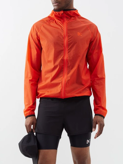 District Vision Packable Nylon Hooded Hiking Jacket In Orange
